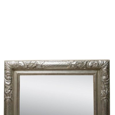 Neoclassical Regency Hand-Carved and Silver Foiled Wooden Mirror, 1970-UZ-1264918