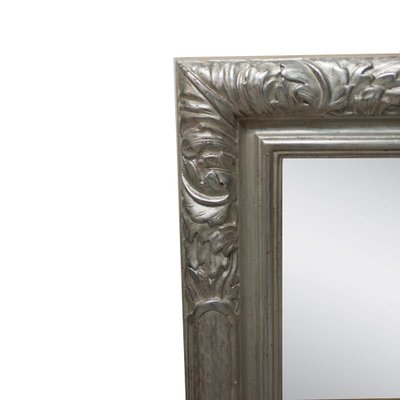 Neoclassical Regency Hand-Carved and Silver Foiled Wooden Mirror, 1970-UZ-1264918