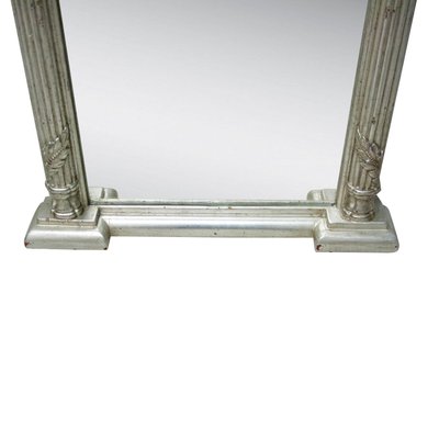 Neoclassical Regency Rectangular Silver Hand Carved Wooden Mirror, 1970s-UZ-1272631