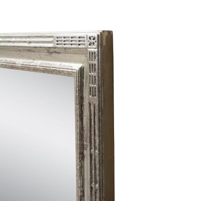 Neoclassical Regency Silver Mirror in Hand-Carved Wood, 1970-UZ-1223957