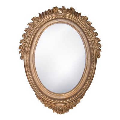 Neoclassical Regency Style Acanthus Gold Foil Hand-Carved Wooden Mirror, 1970-UZ-1144586