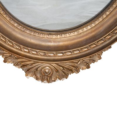 Neoclassical Regency Style Acanthus Gold Foil Hand-Carved Wooden Mirror, 1970-UZ-1144586