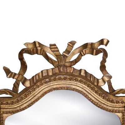 Neoclassical Regency Style Gold Foil & Hand-Carved Wood Mirror, 1970s-UZ-1016113