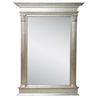 Neoclassical Regency Style Silver Mirror in Hand-Carved Wood-UZ-1172827