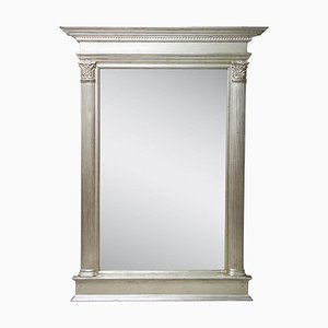 Neoclassical Regency Style Silver Mirror in Hand-Carved Wood-UZ-1172827