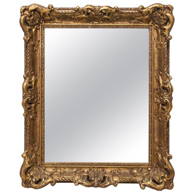 Neoclassical Spanish Empire Gold Mirror in Hand-Carved Wood, 1970-UZ-1185625