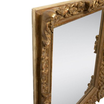 Neoclassical Spanish Empire Rectangular Mirror in Gold Hand Carved Wood, 1970-UZ-1236283