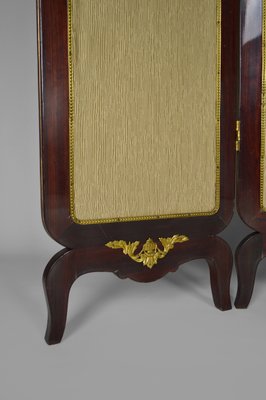 Neoclassical Style 4-Panel Folding Screen in Inlaid Mahogany, France, 1970s-XNH-824241