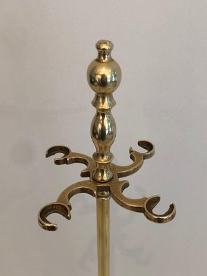 Neoclassical Style Brass Fireplace Tools on Stand, France, 1970s-BA-873986