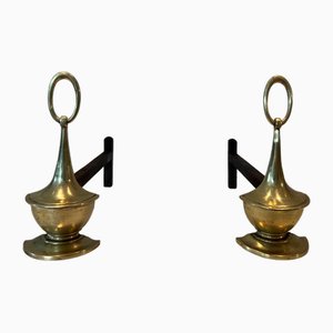 Neoclassical Style Bronze Andirons, 1960s, Set of 2-BA-1784737