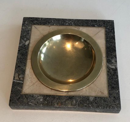 Neoclassical Style Faux Marble and Brass Vide Poche, 1970s-BA-946980