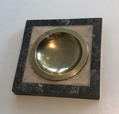 Neoclassical Style Faux Marble and Brass Vide Poche, 1970s-BA-946980