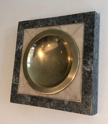 Neoclassical Style Faux Marble and Brass Vide Poche, 1970s-BA-946980