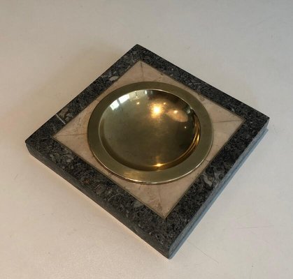 Neoclassical Style Faux Marble and Brass Vide Poche, 1970s-BA-946980