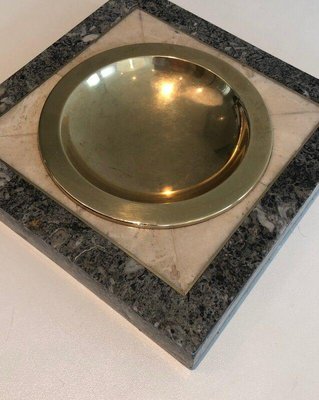 Neoclassical Style Faux-Marble & Brass Vide-Poche-BA-1365506