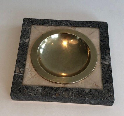 Neoclassical Style Faux-Marble & Brass Vide-Poche-BA-1365506