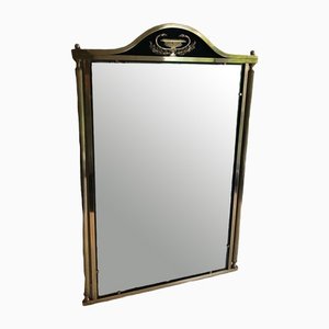 Neoclassical Style Mirror in Brass and Lacquered Sheet Metal with Cup and Swan Neck Decorations-BA-1365458