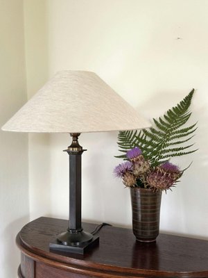 Neoclassical Table Lamp in Patinated Metal, 1940s-ARN-2026615