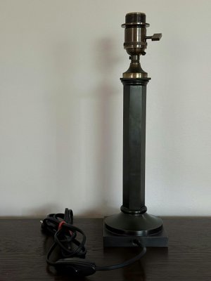 Neoclassical Table Lamp in Patinated Metal, 1940s-ARN-2026615