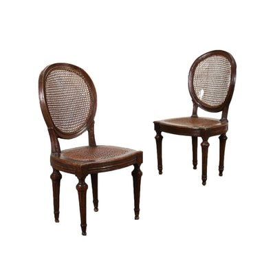 Neoclassical Walnut Chairs, Italy, 18th Century, Set of 2-VMM-1232238