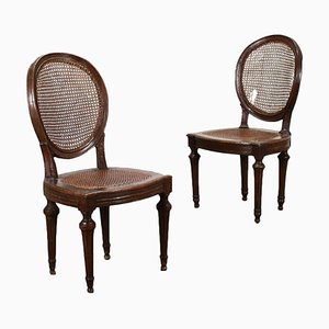 Neoclassical Walnut Chairs, Italy, 18th Century, Set of 2-VMM-1232238