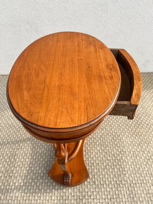 Neoclassical Wooden Oval Swan Gueridon Side Table, 1960s-WZZ-1762357