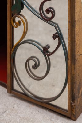 Neoclassical Wrought Iron Wall Hanging Bar Cabinet, France, 1940s-KL-948123