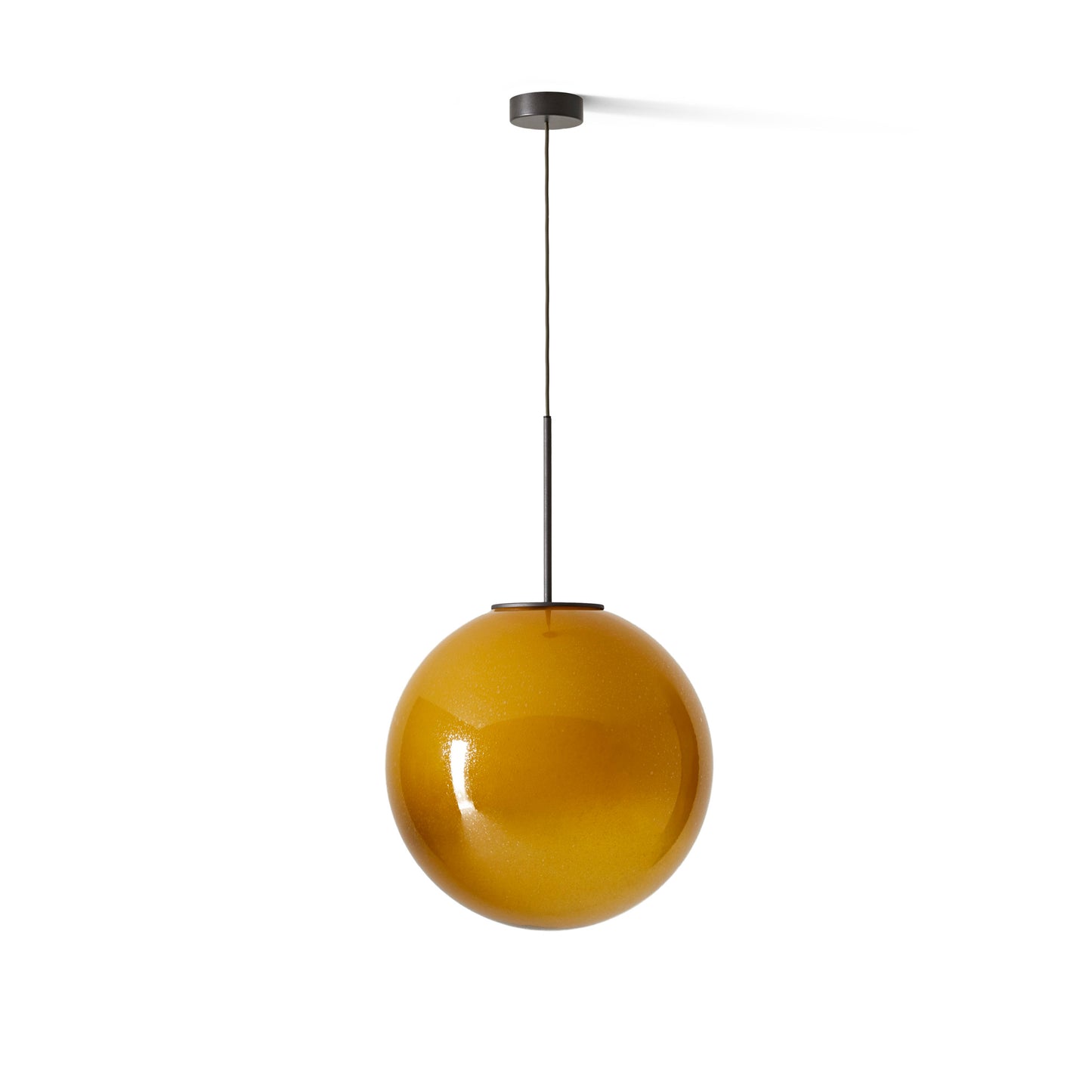 BOLLICOSA Pendant lamp by Cassina #Matt Black/Caramel-white shaded glass