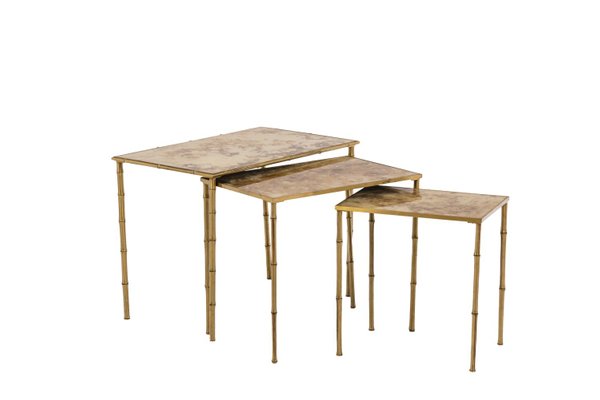 Nesting Tables from Maison Baguès, 1970s, Set of 3-CEJ-1229615