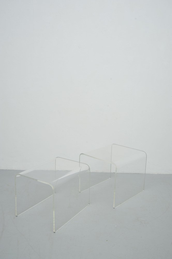 Nesting Tables in Acrylic Glass, Set of 2