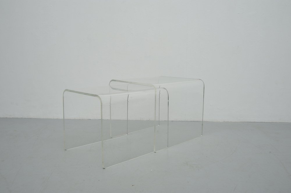 Nesting Tables in Acrylic Glass, Set of 2