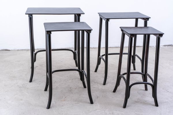 Nesting Tables in Beech by Gustav Siegel for Jacob & Josef Kohn, 1890s, Set of 4-QOR-2032269