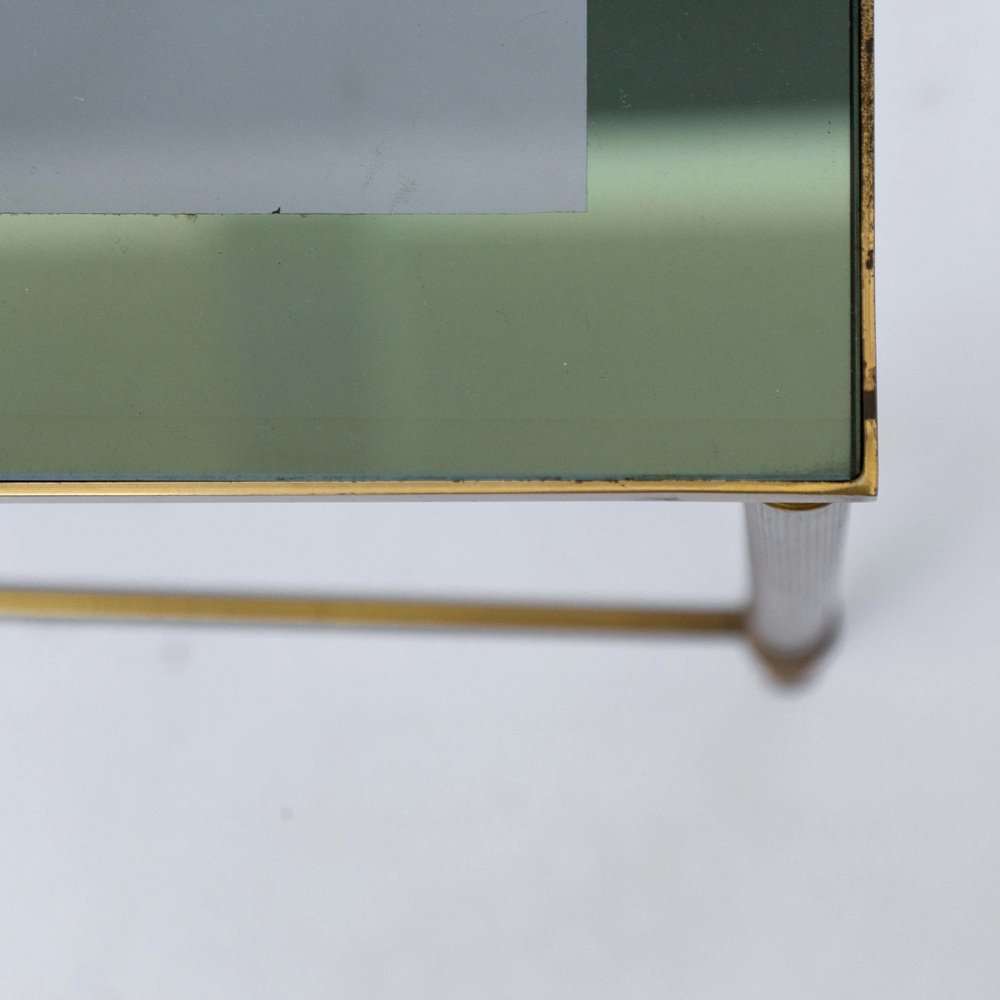 Nesting Tables in Brass and Glass from Maison Jansen, Set of 3