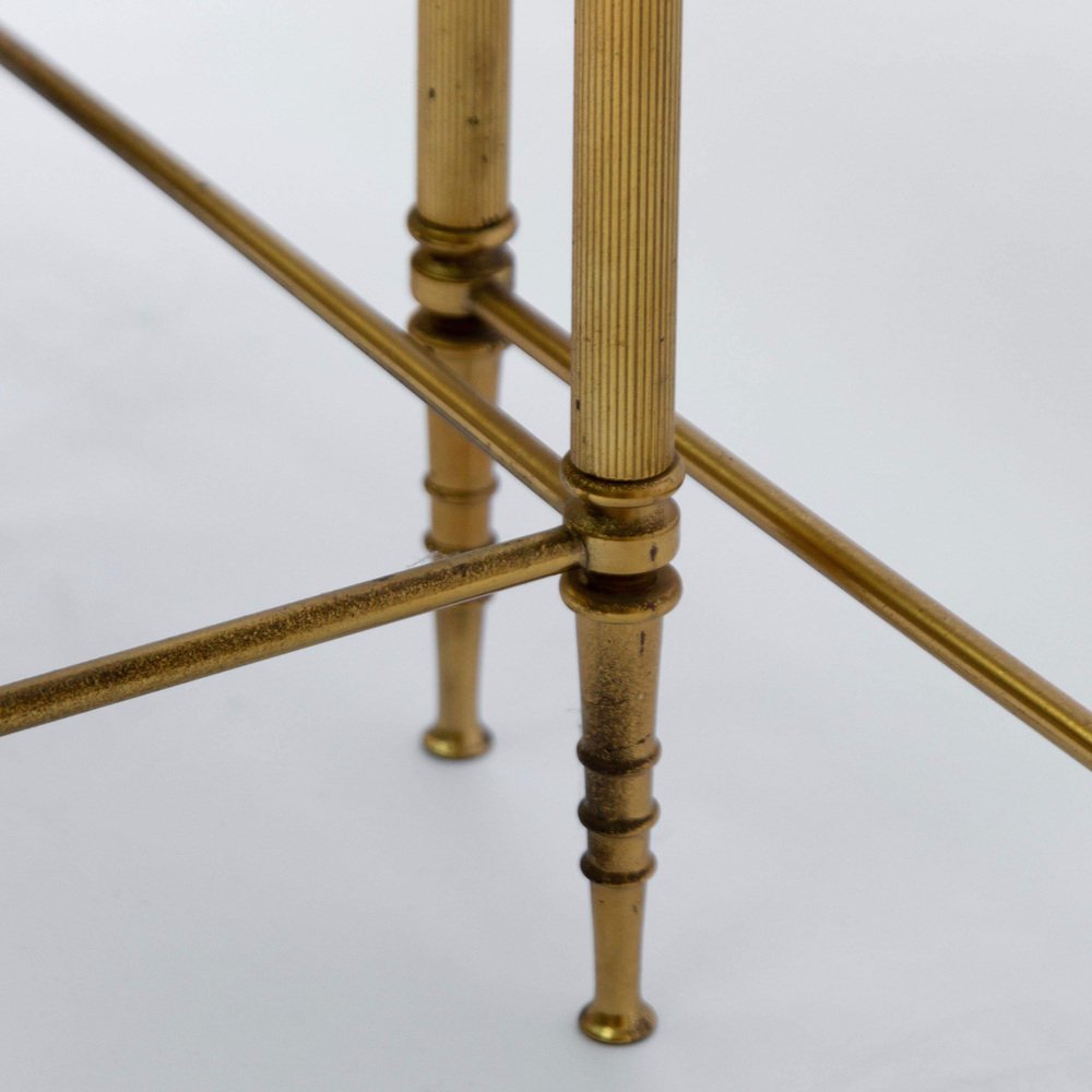 Nesting Tables in Brass and Glass from Maison Jansen, Set of 3