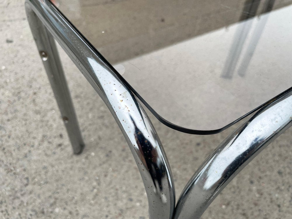 Nesting Tables in Chrome and Smoked Glass by Milo Baughman, 1974, Set of 3