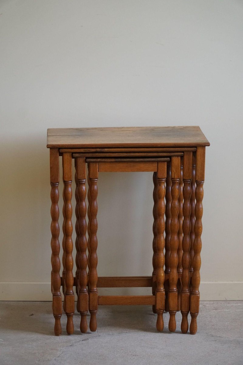 Nesting Tables in Oak, 1950s, Set of 4