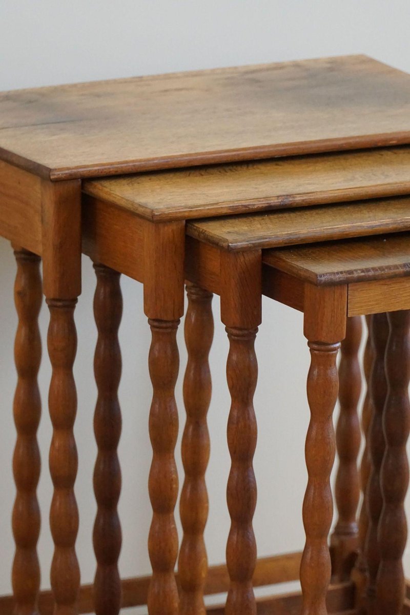 Nesting Tables in Oak, 1950s, Set of 4