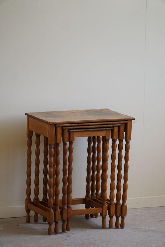 Nesting Tables in Oak, 1950s, Set of 4