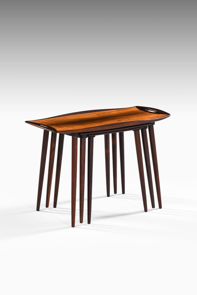 Nesting Tables in Rosewood attributed to Jens Quistgaard, 1964, Set of 3