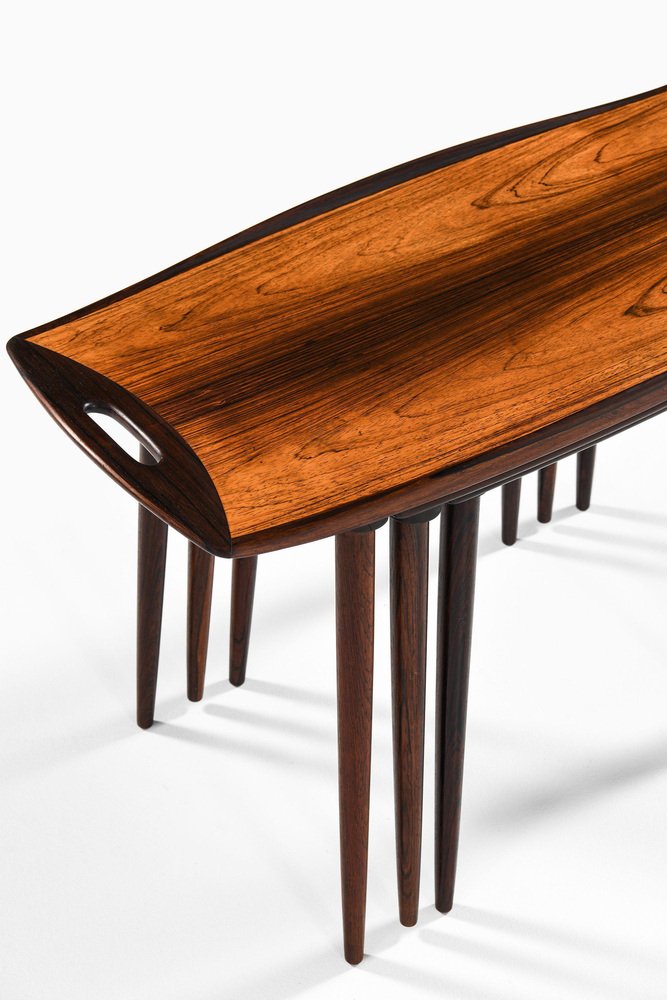 Nesting Tables in Rosewood attributed to Jens Quistgaard, 1964, Set of 3