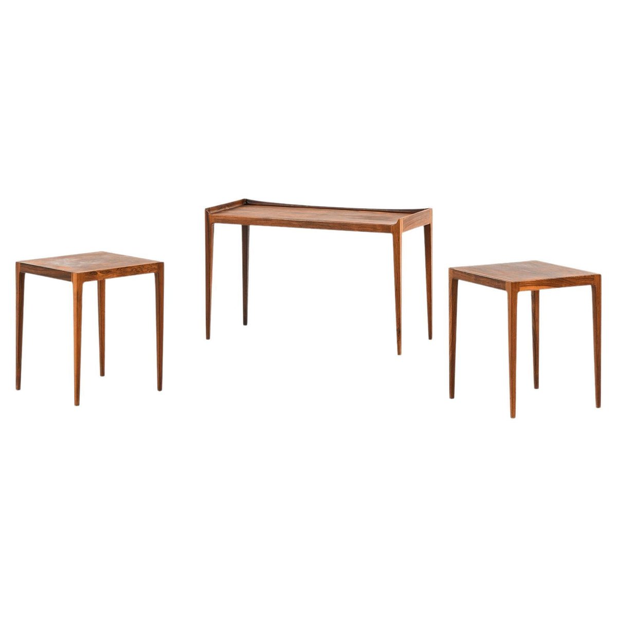 Nesting Tables in Rosewood attributed to Kurt Østervig, 1960s, Set of 3