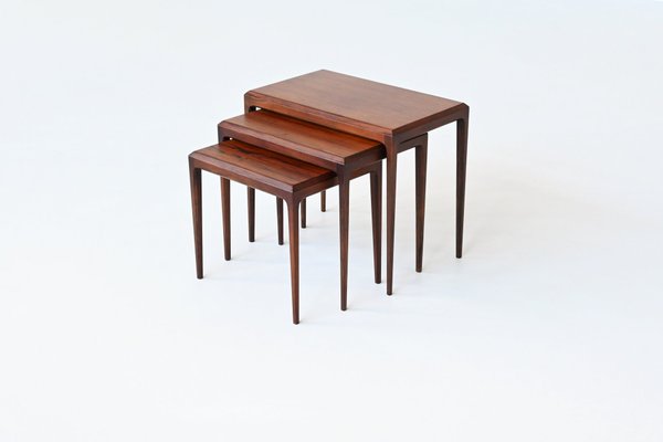 Nesting Tables in Rosewood by Johannes Andersen for CFC Silkeborg, Denmark, 1960s, Set of 3-BXV-2034647