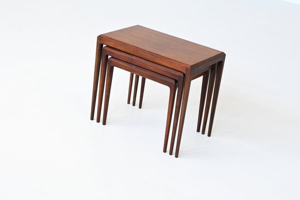 Nesting Tables in Rosewood by Johannes Andersen for CFC Silkeborg, Denmark, 1960s, Set of 3-BXV-2034647