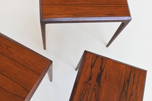 Nesting Tables in Rosewood by Johannes Andersen for CFC Silkeborg, Denmark, 1960s, Set of 3-BXV-2034647