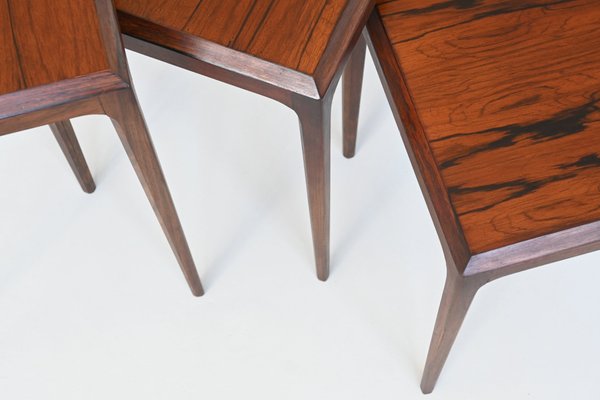 Nesting Tables in Rosewood by Johannes Andersen for CFC Silkeborg, Denmark, 1960s, Set of 3-BXV-2034647