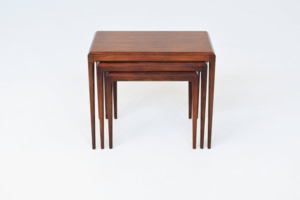 Nesting Tables in Rosewood by Johannes Andersen for CFC Silkeborg, Denmark, 1960s, Set of 3-BXV-2034647