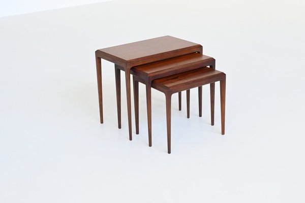 Nesting Tables in Rosewood by Johannes Andersen for CFC Silkeborg, Denmark, 1960s, Set of 3-BXV-2034647