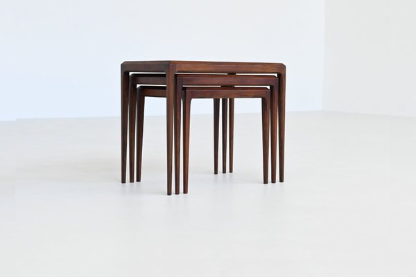 Nesting Tables in Rosewood by Johannes Andersen for CFC Silkeborg, Denmark, 1960s, Set of 3-BXV-2034647