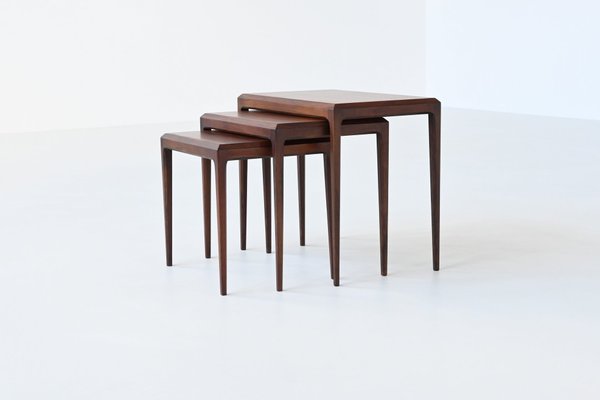 Nesting Tables in Rosewood by Johannes Andersen for CFC Silkeborg, Denmark, 1960s, Set of 3-BXV-2034647