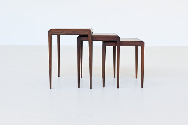 Nesting Tables in Rosewood by Johannes Andersen for CFC Silkeborg, Denmark, 1960s, Set of 3-BXV-2034647